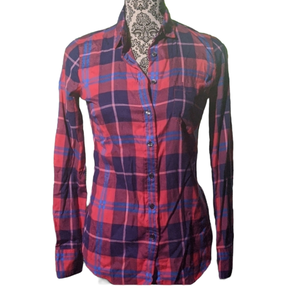 J.Crew Factory Plaid Button Down XXS